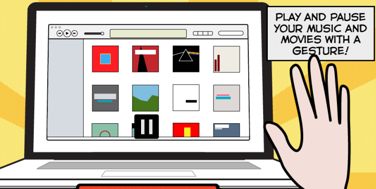 Control music and videos using hand gesture