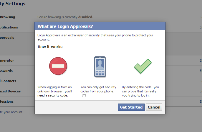 Enable two step verification on facebook in india