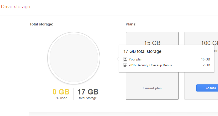 2GB Google drive free storage