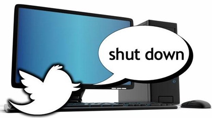 Shutdown pc from mobile using twitter