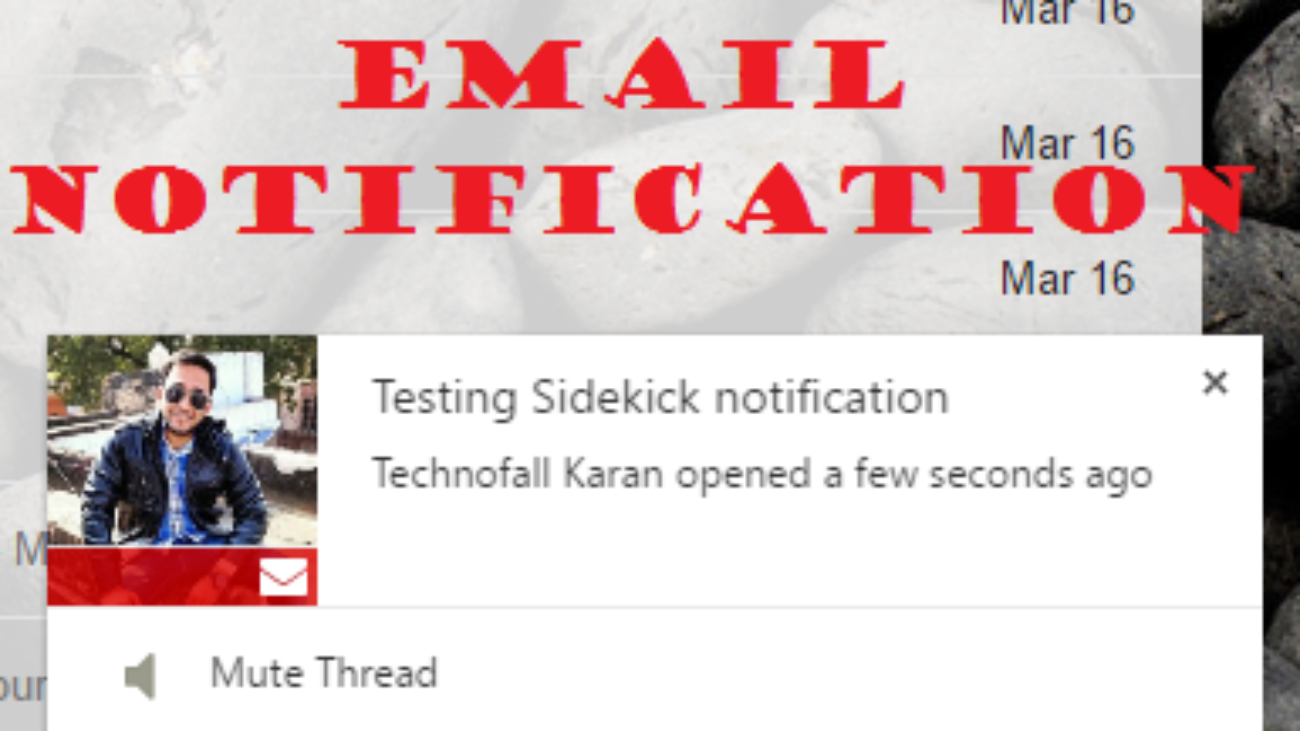 Sidekick notification