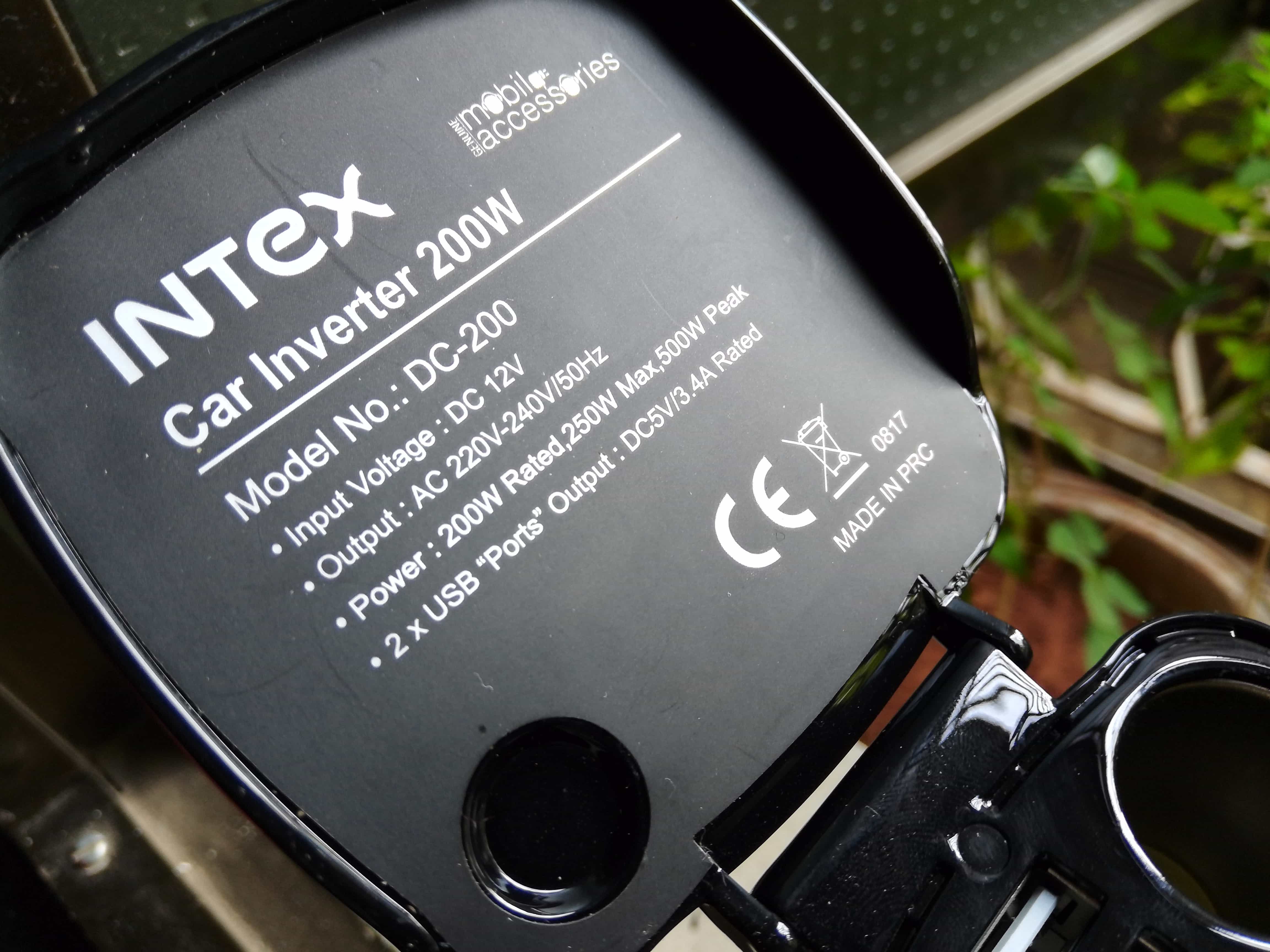 Intex DC200 Car inverter ratings TechnoFall